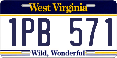 WV license plate 1PB571