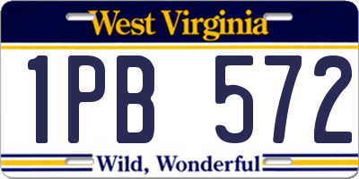 WV license plate 1PB572