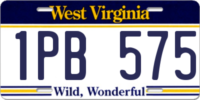 WV license plate 1PB575