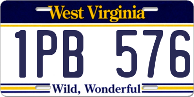 WV license plate 1PB576