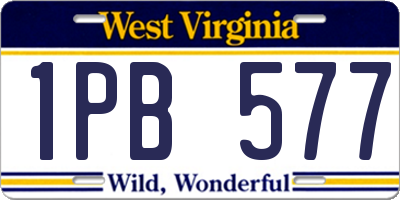 WV license plate 1PB577