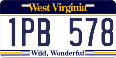 WV license plate 1PB578