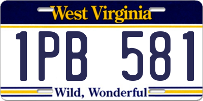 WV license plate 1PB581