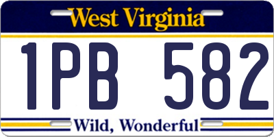 WV license plate 1PB582