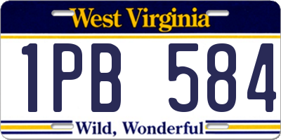 WV license plate 1PB584