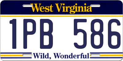 WV license plate 1PB586