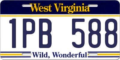 WV license plate 1PB588