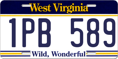 WV license plate 1PB589