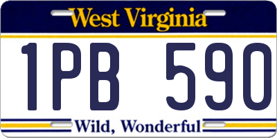 WV license plate 1PB590
