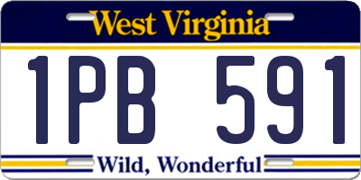WV license plate 1PB591