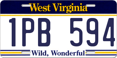 WV license plate 1PB594