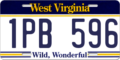 WV license plate 1PB596