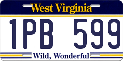 WV license plate 1PB599