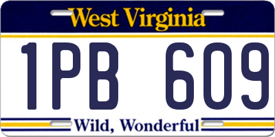 WV license plate 1PB609