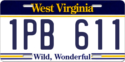 WV license plate 1PB611