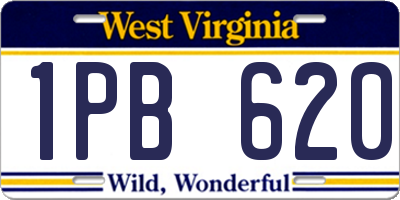 WV license plate 1PB620