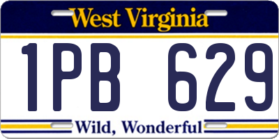 WV license plate 1PB629