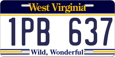 WV license plate 1PB637
