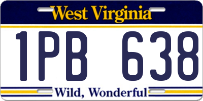 WV license plate 1PB638