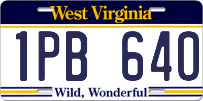 WV license plate 1PB640