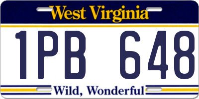 WV license plate 1PB648