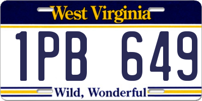 WV license plate 1PB649