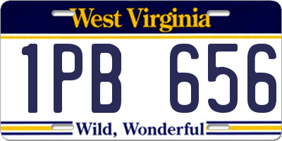 WV license plate 1PB656