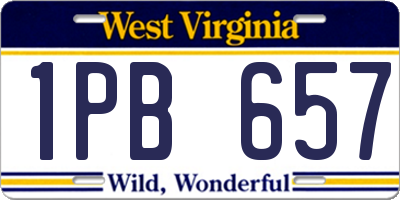 WV license plate 1PB657