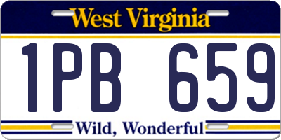 WV license plate 1PB659