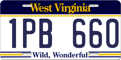 WV license plate 1PB660