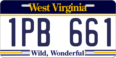 WV license plate 1PB661