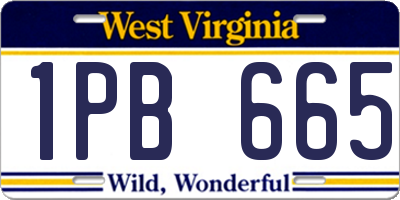 WV license plate 1PB665