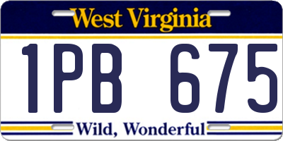 WV license plate 1PB675