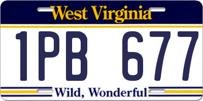 WV license plate 1PB677