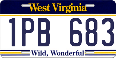WV license plate 1PB683