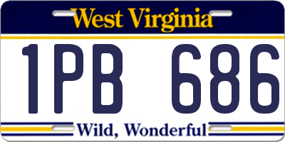 WV license plate 1PB686