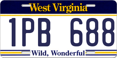 WV license plate 1PB688
