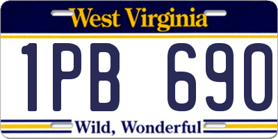 WV license plate 1PB690