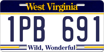 WV license plate 1PB691