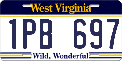 WV license plate 1PB697
