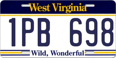 WV license plate 1PB698