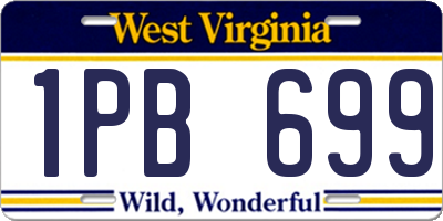 WV license plate 1PB699