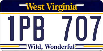 WV license plate 1PB707