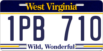 WV license plate 1PB710