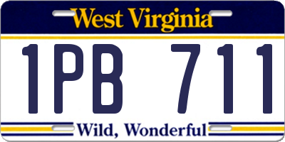 WV license plate 1PB711