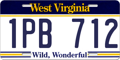 WV license plate 1PB712