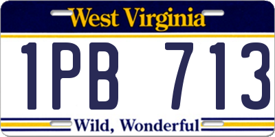 WV license plate 1PB713