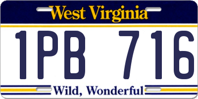 WV license plate 1PB716