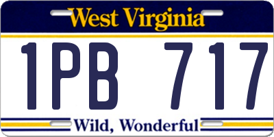 WV license plate 1PB717