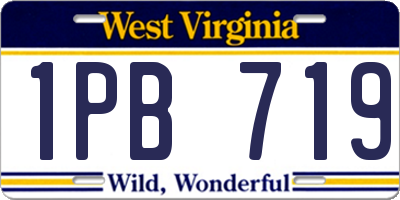 WV license plate 1PB719